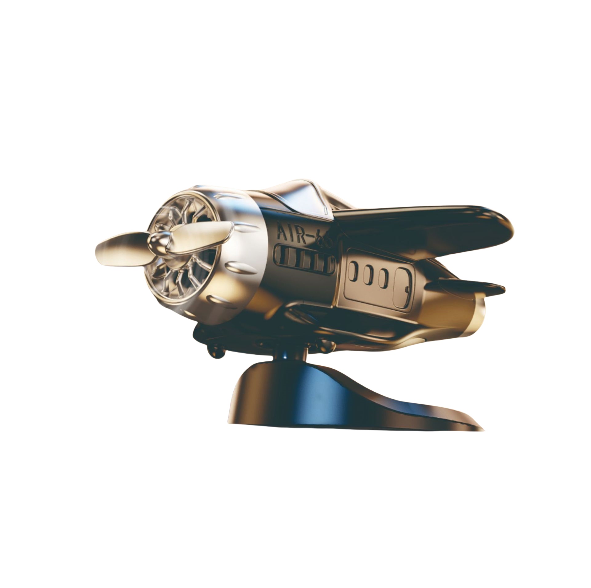 Schwarz Auto Solar Rotierende Flugzeug Kreative Ornamente Mittelkonsole Dekoration Auto Zubehör