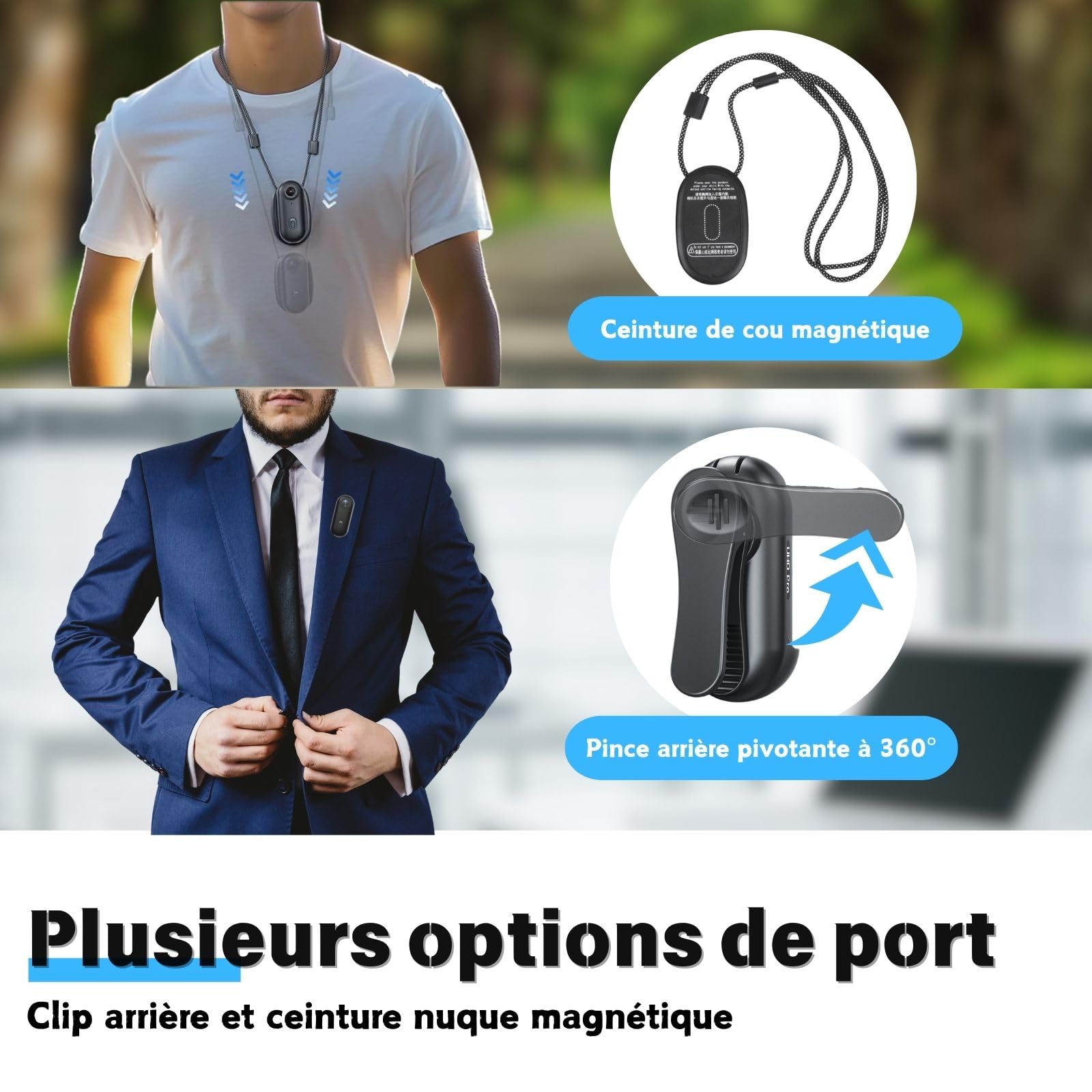 128GB 4K Mini Körperkamera, Tragbare Action-Körperkamera, Daumengroße Freihandaufnahme Körpergetragene Kamera, Premium Tragbarer Camcorder (Schwarz)