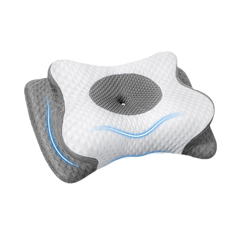 Verstellbares Cervical-Kissen für Nackenunterstützung mit Armlehne, geruchloses ergonomisches Kontur-Memory-Schaumkissen, orthopädisches Bettkissen für Seitenschläfer, Rückenschläfer und Bauchschläfer