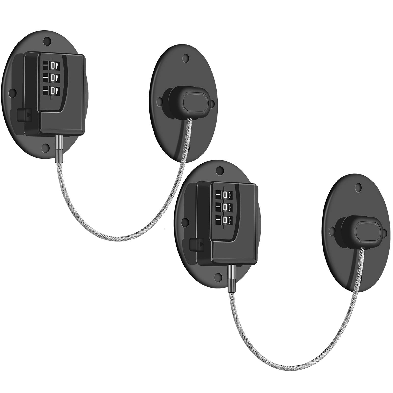 Refrigerator Lock Heavy Duty Combination Fridge Lock Child/Baby Proofing Lock for Cabinets, Closets, Drawers, Window and More, Easy Install and Use -2Pack