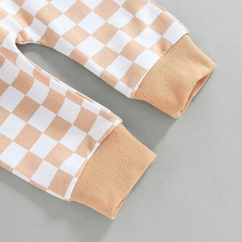 Plaid Pants Hooded Toddler Set