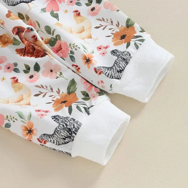Long Sleeve Floral Chick Baby Set