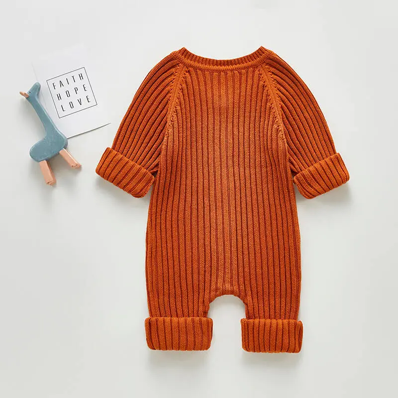 Long Sleeve Knitted Baby Jumpsuit