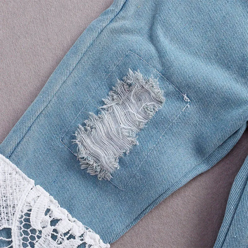 Denim Lace Baby Set