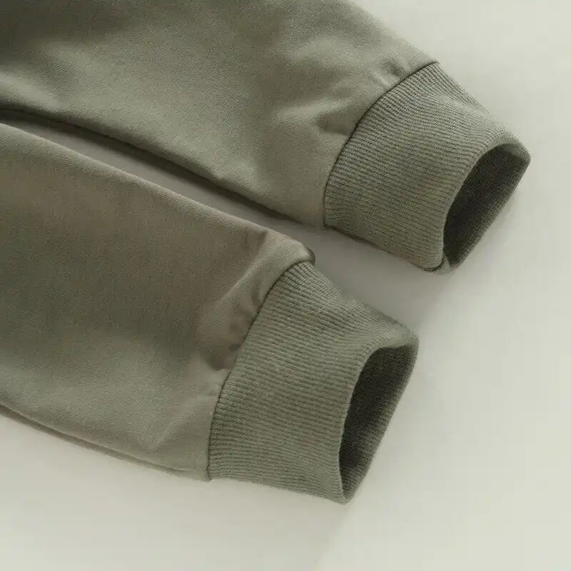 Olive Plaid Hoodie Baby Set