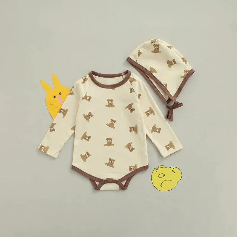 Cute Cartoon Print Baby Rompers