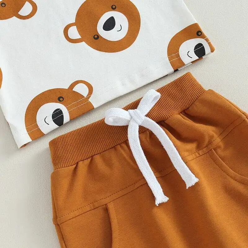 Teddy Bear Solid Pants Baby Set