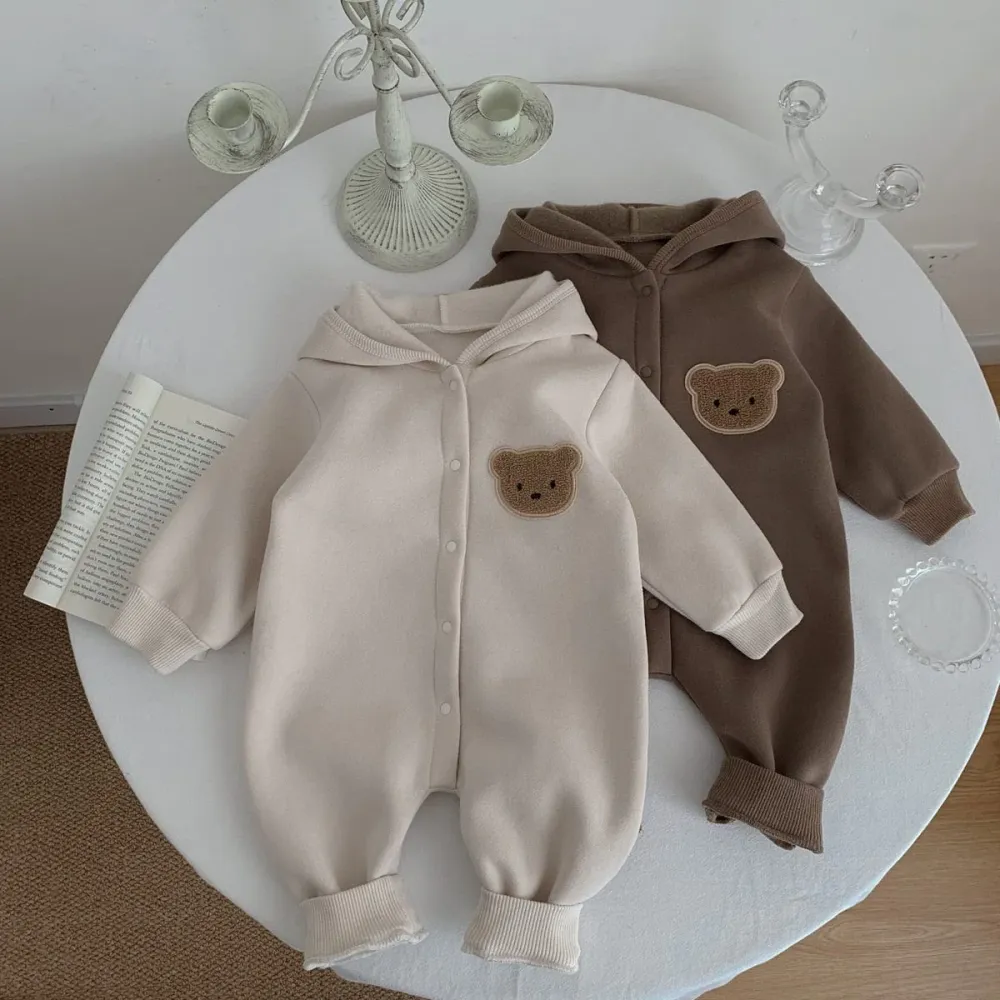 Cozy Baby Hooded Jumpsuit in Soft Fleece
