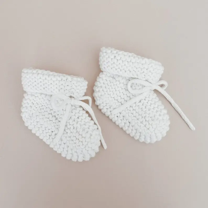 Knitted Booties - Newborn-6M - Baby Socks - Newborn Baby Announcement Outfit - Heirloom Knit Clothing -Baby Boy or Girl -4 colours available