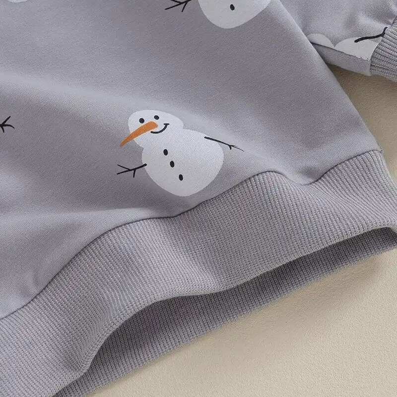 Gray Snowman Baby Sweatshirt