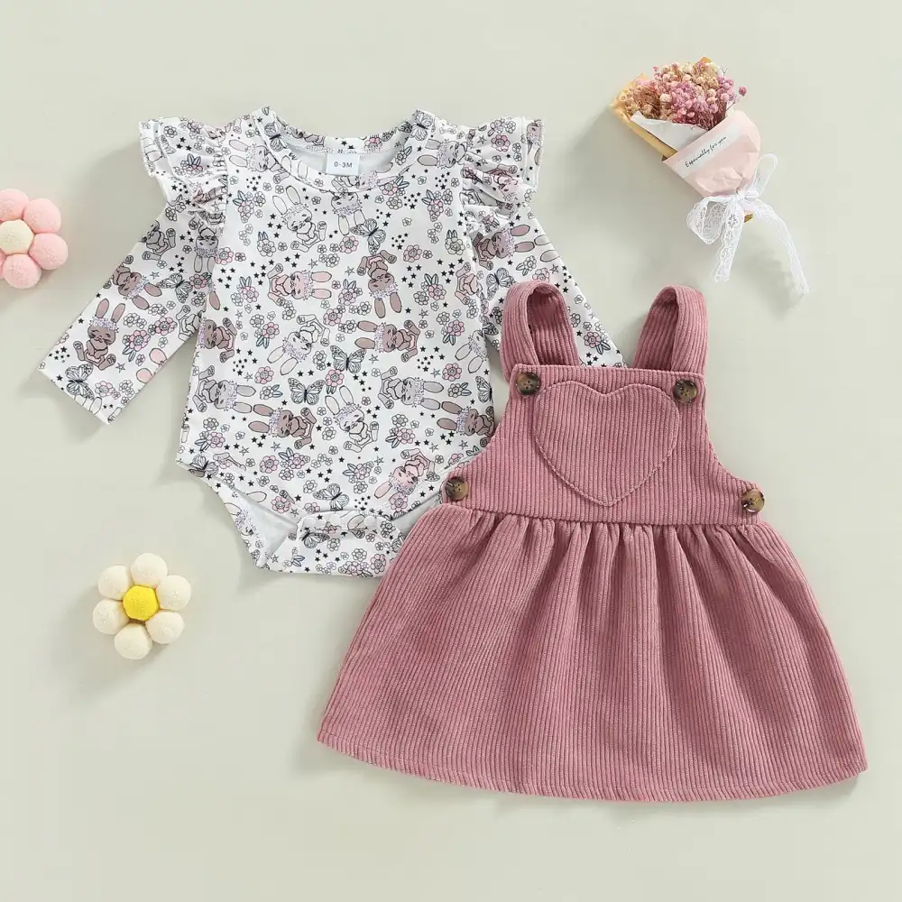 Pinafore Baby Girl Dress Set