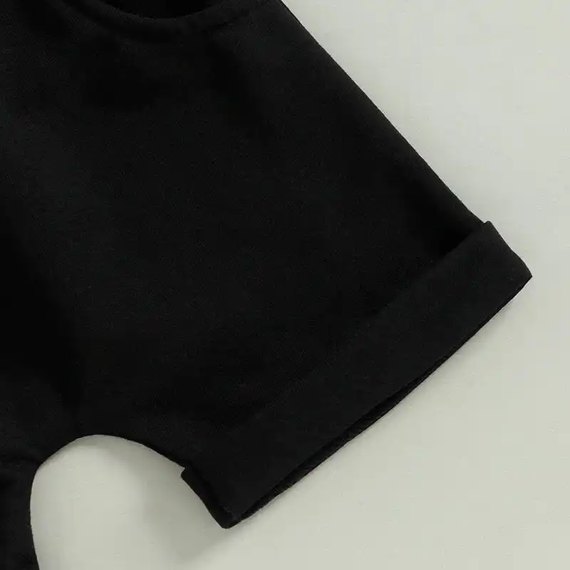 Striped Tee Black Shorts Baby Set