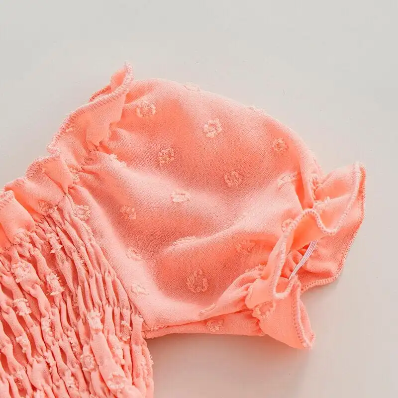 Short Sleeve Ruched Baby Romper