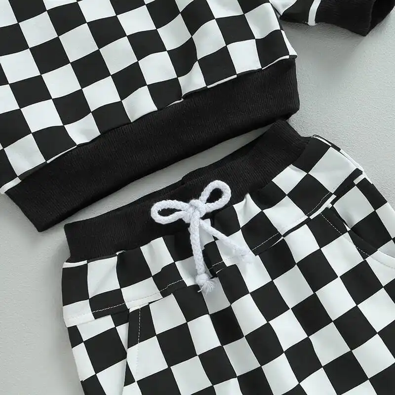 Long Sleeve Plaid Toddler Set