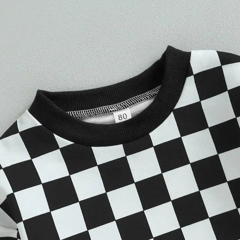 Long Sleeve Plaid Toddler Set