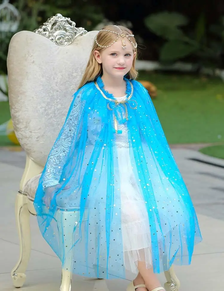 Toddler & Kids Girl Mesh Sequins Party Cape