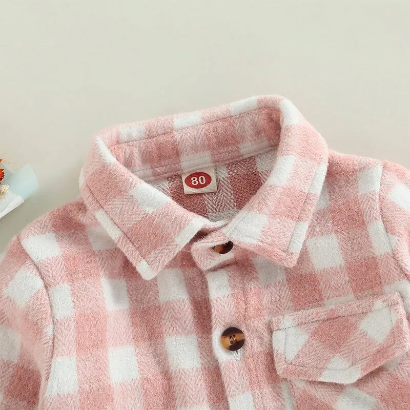 Long Sleeve Plaid Toddler Shirt