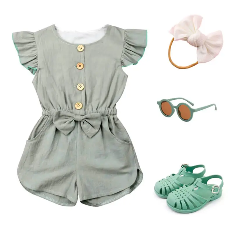 Ruffle Bow Toddler Romper