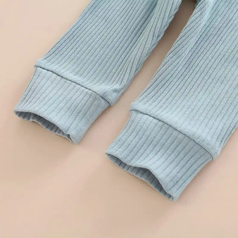 Long Sleeve Blue Plaid Baby Set