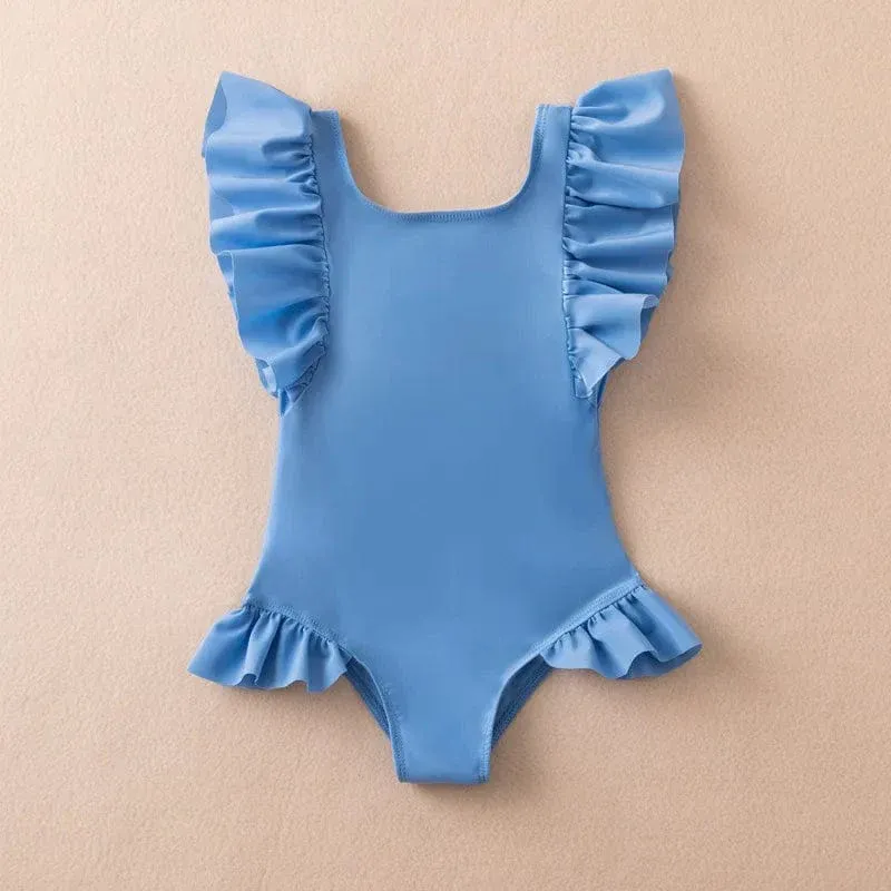 Girls One Piece Swimsuit with Bowknot