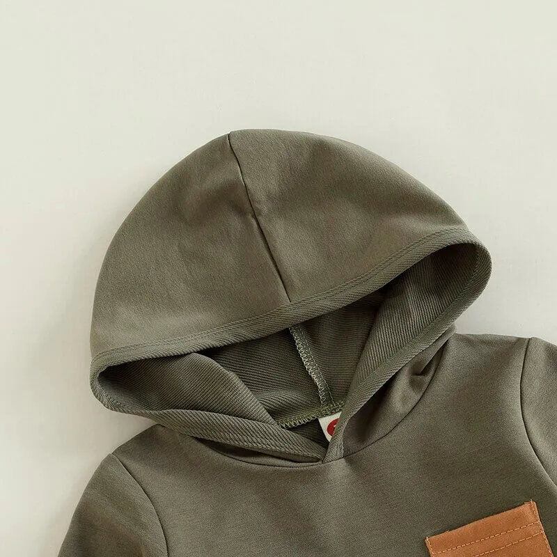 Striped Pants Hooded Baby Set