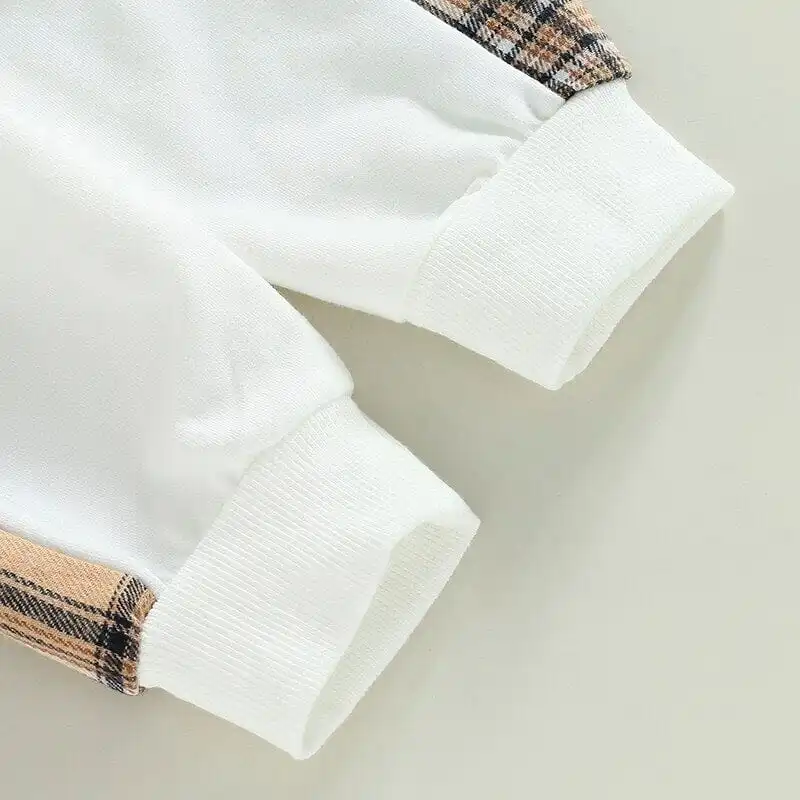 Plaid Bear Sweatshirt Baby Set