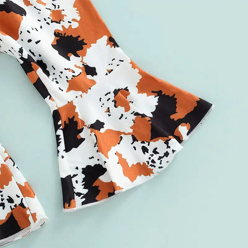 Brown Flared Cowgirl Baby Set