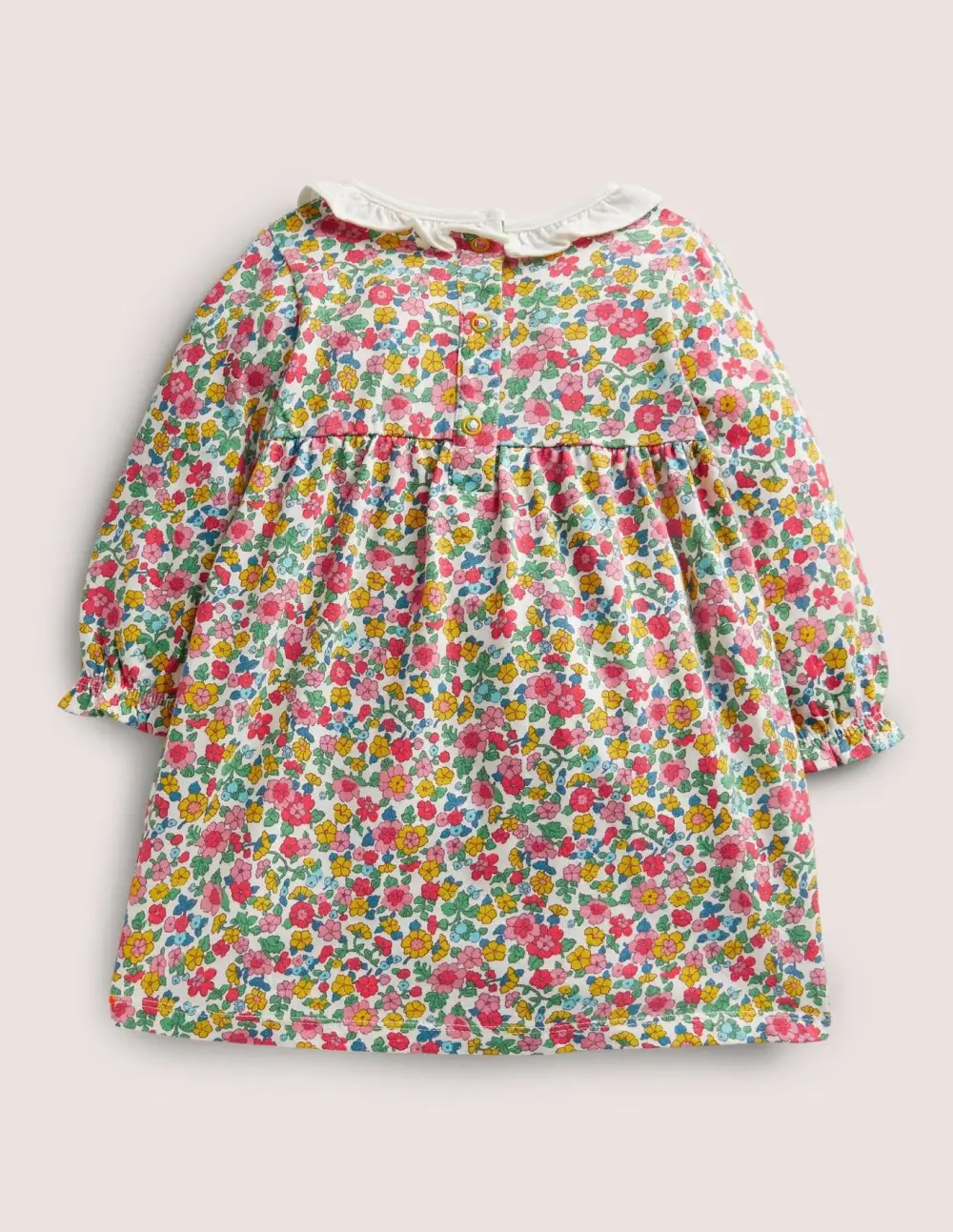 Toddler Girl Flowerbed Chicken Appliqué Crew-neck Dress