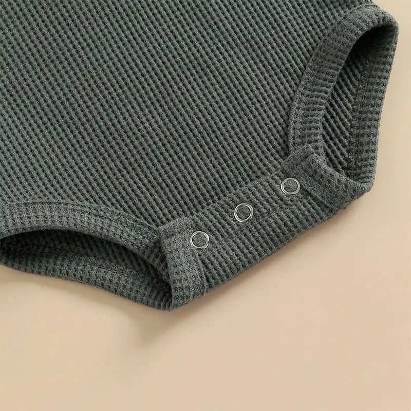 Sleeveless Solid Waffle Baby Set