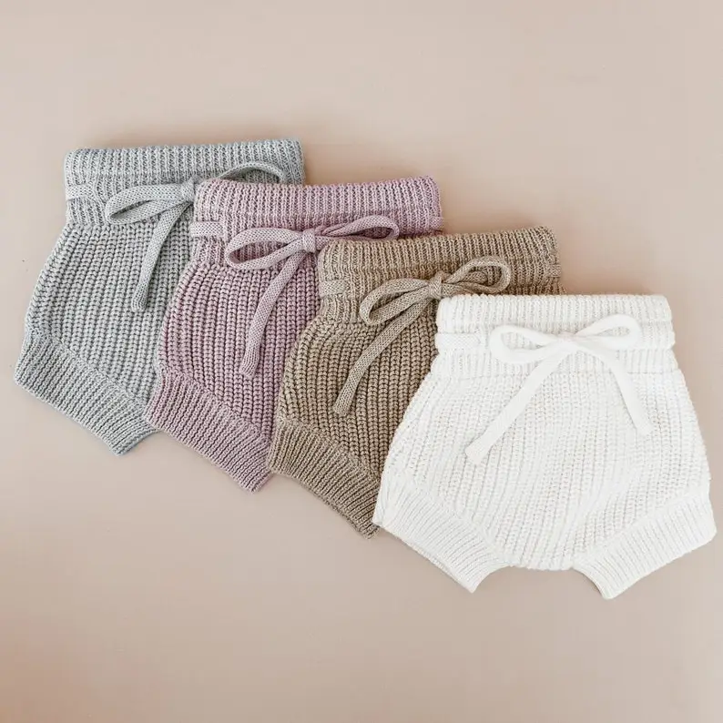 Baby Mini Knit Shorties Bloomers - Summer - Cotton - Babies First Outfit - Photography Prop - Gender Neutral Clothing - Knit Diaper Cover