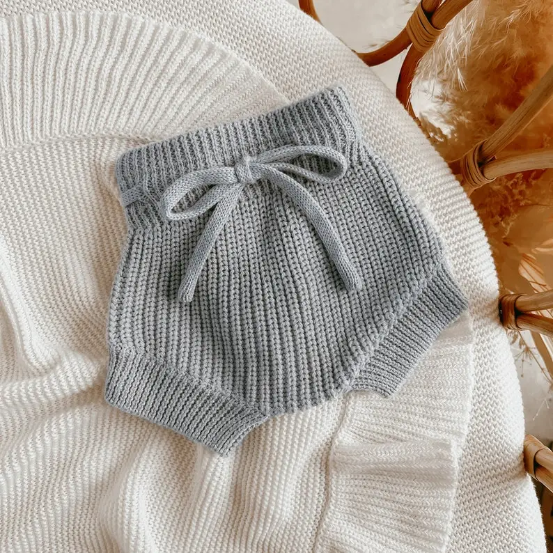 Baby Mini Knit Shorties Bloomers - Summer - Cotton - Babies First Outfit - Photography Prop - Gender Neutral Clothing - Knit Diaper Cover