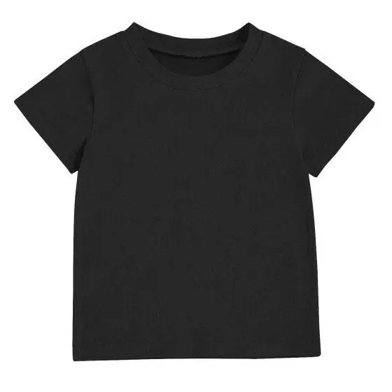 Black Solid Toddler Tee