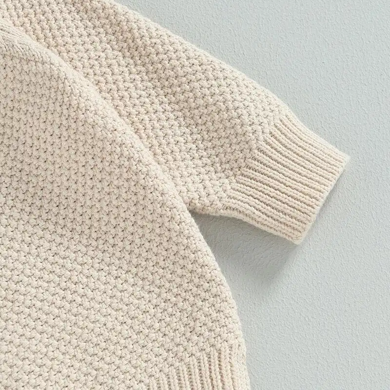 Solid Pocket Knitted Baby Sweater