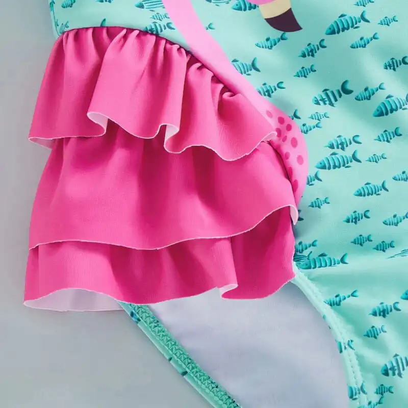 Flamingo Ruffled Toddler Swimsuit