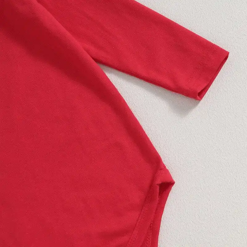 Long Sleeve Red Plaid Deer Baby Set