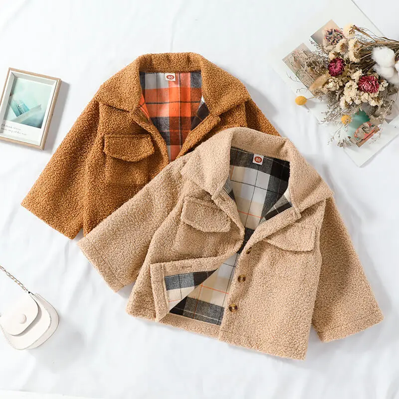 Double Sided Plaid Toddler Jacket