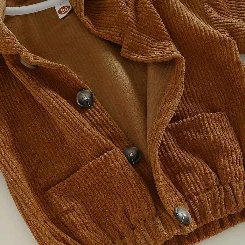 Solid Corduroy Hooded Toddler Jacket