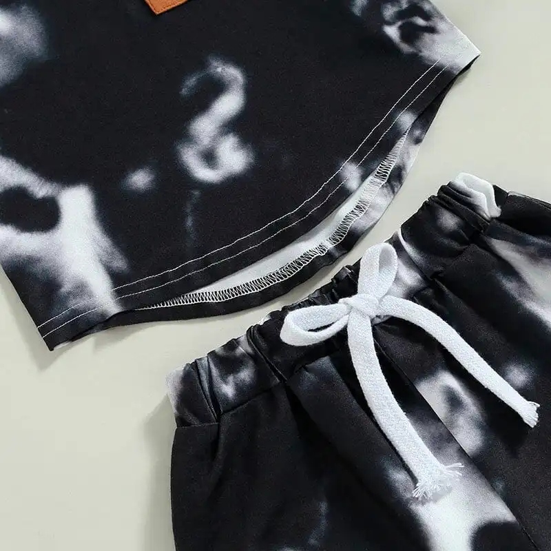 Sleeveless Tie Dye Hooded Baby Set