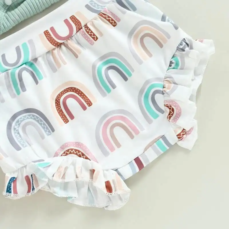 Green Rainbow Ruffled Baby Set