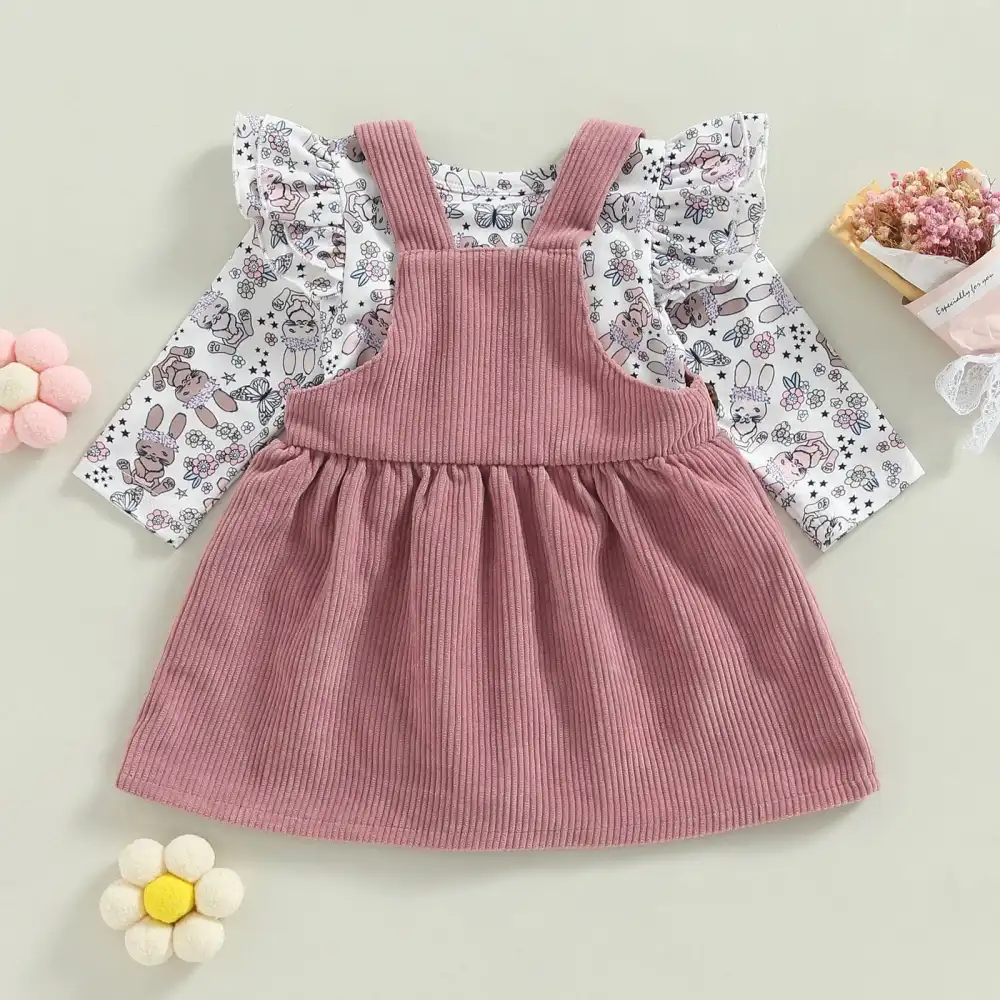 Pinafore Baby Girl Dress Set