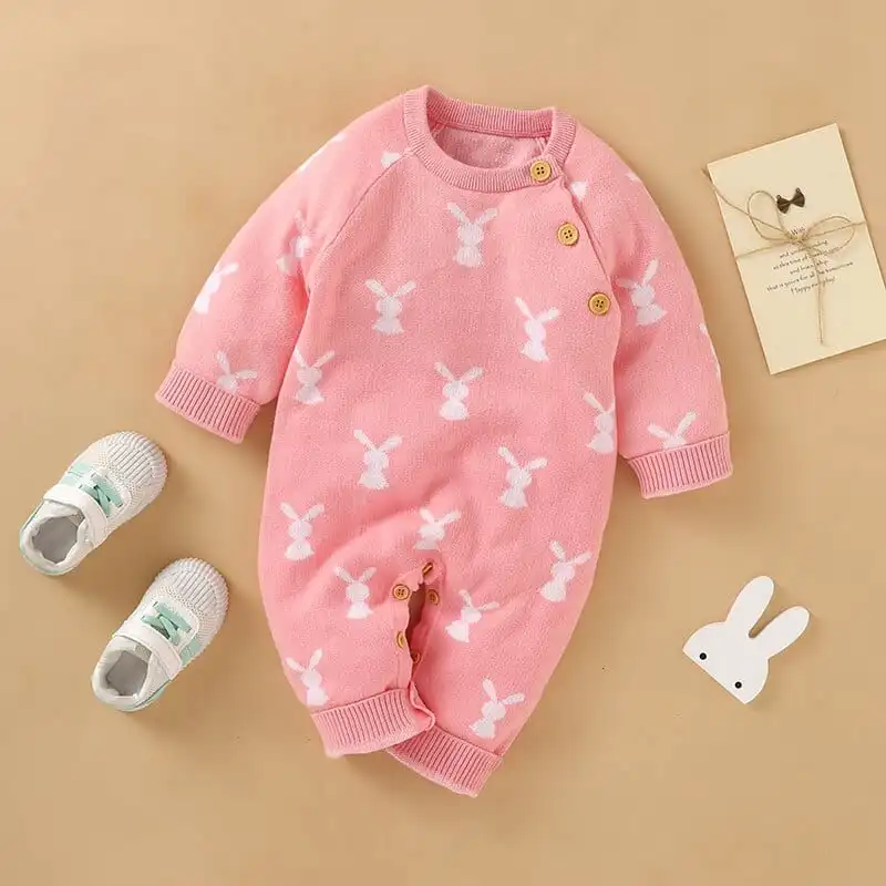 Baby Rabbit Print Knit Bodysuit