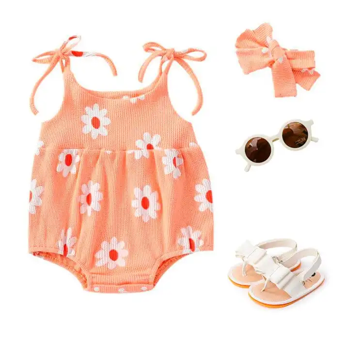 Pink Daisy Baby Romper