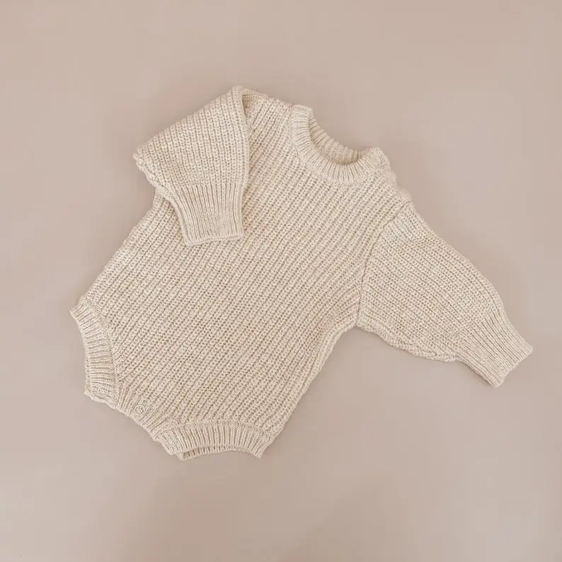Chunky Knit Romper - 6 Colours available - Newborn to 12M - Newborn photoshoot - First outfit - White, Honey, Lilac, Blue, Sage and Blush