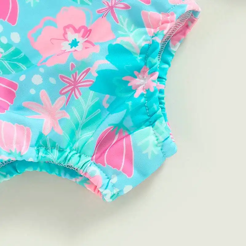 Fly Sleeve Floral Toddler Swimsuit