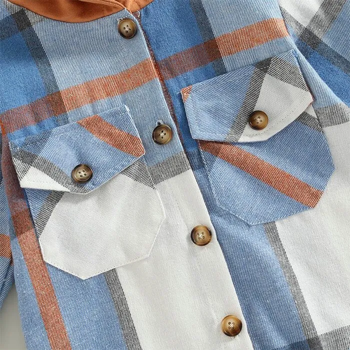 Plaid Hooded Toddler Shirt