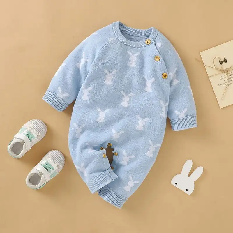 Baby Rabbit Print Knit Bodysuit