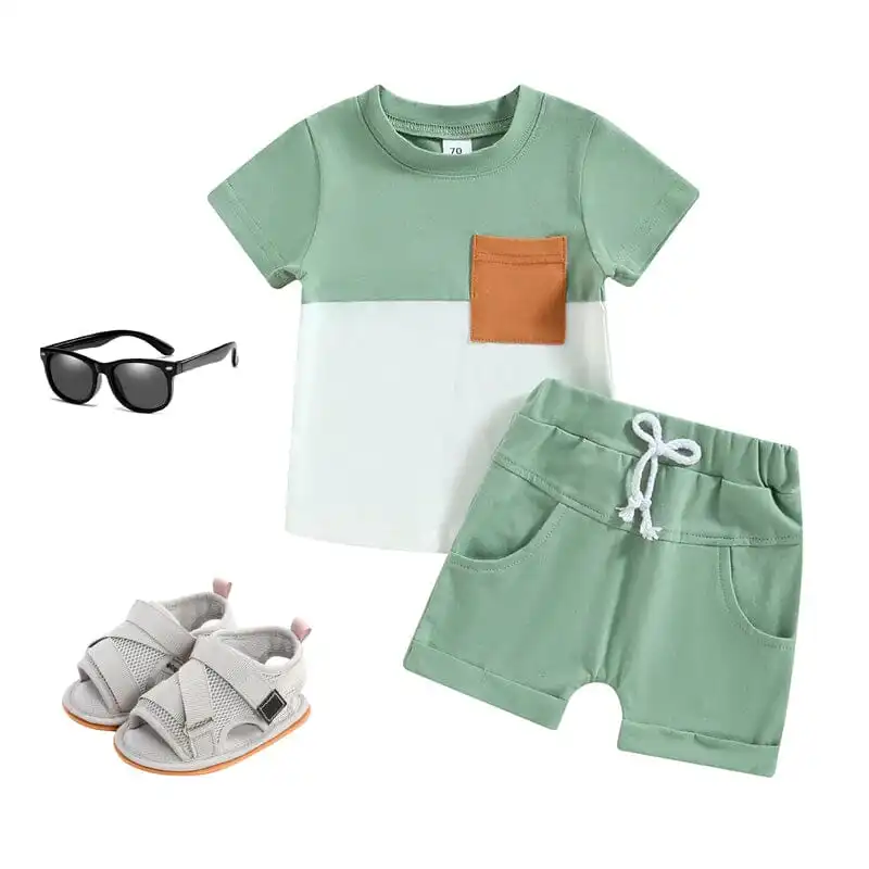 Solid Shorts Pocket Baby Set