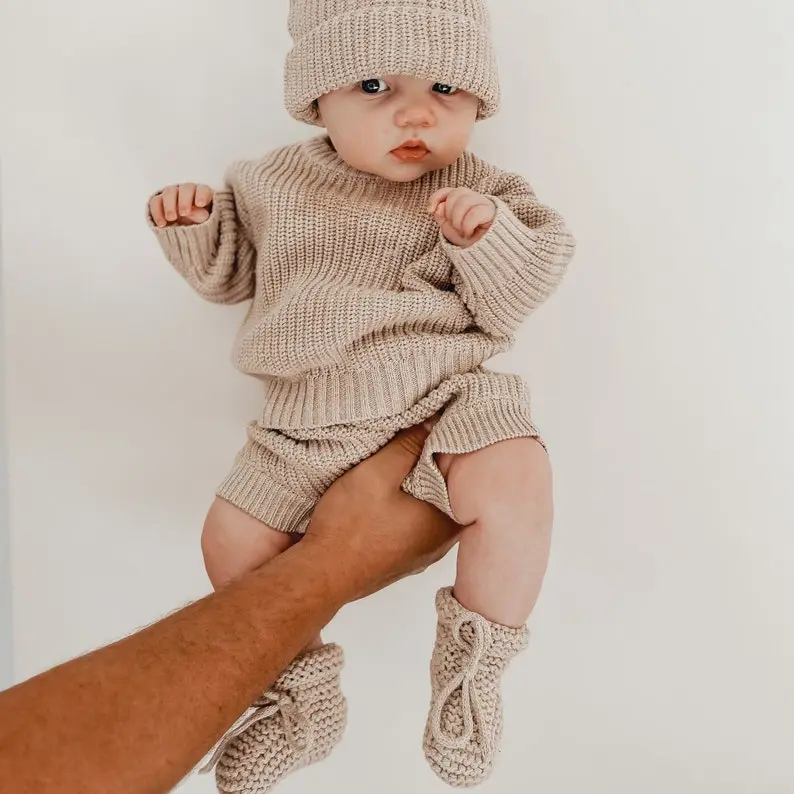 Knitted Booties - Newborn-6M - Baby Socks - Newborn Baby Announcement Outfit - Heirloom Knit Clothing -Baby Boy or Girl -4 colours available