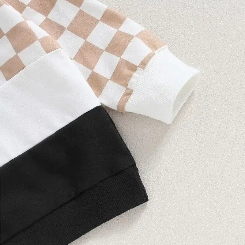 Plaid Zipper Toddler Hoodie