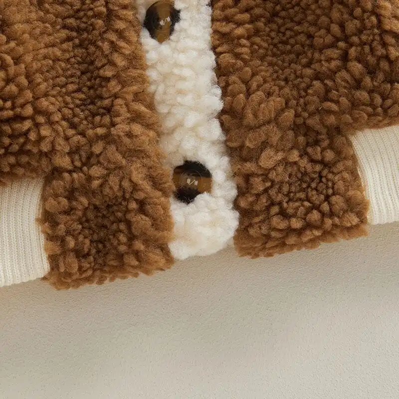 Fluffy Buttons Toddler Jacket